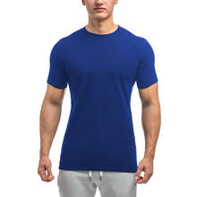 Yellow Red White Black New T Shirts O-Neck Men's Sports Fitness Cotton Solid Color Bodybuilding T-shirt Sports 2024 - buy cheap