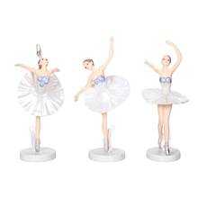 3PCS Ballerina Statue Desktop Ornament Plastic Dancing Girl Crafts Figurines for Home Decor (White) 2024 - buy cheap