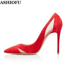 ASHIOFU-zapatos de tacón alto hechos a mano para mujer, calzado de cuero de retales, antideslizante, talla grande, para fiesta, graduación, gran oferta 2024 - compra barato