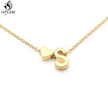 Tiny Heart Dainty Initial Necklace Gold Color Letter Name Choker Necklaces for Women Girls Personality Jewelry Birthday Ketting 2024 - buy cheap