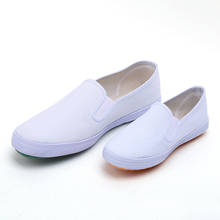 Ushine-sapatos de salto plano com lona branca, feminino, masculino, verão, calçados clássicos para estudantes, escola, adolescentes 2024 - compre barato