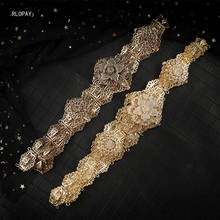 Cadena de cintura de oro oscuro turco para vestido de caftán, diamantes de imitación, flores, vientre, joyería nupcial árabe, cinturones chapados en oro de lujo 2024 - compra barato