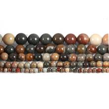 Natural Picture Stone Round Loose Beads 4 6 8 10 12 MM Pick Size for Jewelry Making 15" Strand 2024 - buy cheap