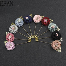 Solid Color Flower Lapel Pin Casual Fashion Handmade Suit Boutonniere Stick Brooches High Quality Mens Accessories 2024 - buy cheap