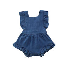 0-24M Newborn Infant Baby Girls Ruffles Rompers Denim Jumpsuit Summer Cute Baby Girl Clothes Costumes 2024 - buy cheap