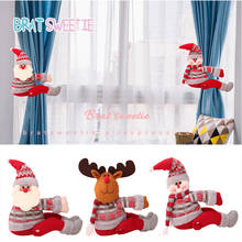 2pcs/set Christmas Curtain Buckle Santa Claus Snowman Window Decor Kids Gifts Xmas Festive Christmas Decorations for Home 2024 - buy cheap