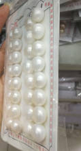 Жемчуг белый с полуотверстием, бусины из натурального пресноводного жемчуга со сверленными бусинами, пуговицы супер блестящие, 11-12 мм, 32 шт. 2024 - купить недорого