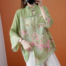Ropa de estilo chino para mujer, Top Cheongsam, camisa tradicional china, Hanfu Blusa de algodón, Tops chinos TA2354 2021 2024 - compra barato