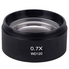 Wd120 0.7x trinocular microscópio estéreo lente objetiva auxiliar barlow 48mm rosca 2024 - compre barato