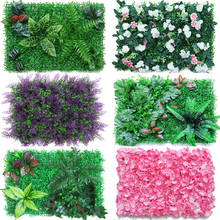 Flores artificiais para parede, fundo de plástico verde para parede, gramado, porta, loja, decoração para casamento, restaurante, casa, montagem 2024 - compre barato
