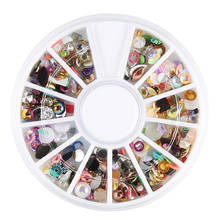 1 Wheel Mixed 3d Nail Art Decorations Rhinestones Nail Charms Beads Gems Nails Accessories Supplies New Arrival 2024 - buy cheap