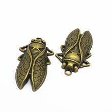 2 PCS 32*62mm Antique Bronze Plated Cicada Vintage Metal Zinc Alloy Pendant Charm DIY Jewelry Accessories 2024 - buy cheap