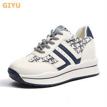 GIYU 2021 Spring New Women's Casual Shoes Chunky Platform Sports Shoes Inner Increased Flat Sneakers Girl Student Running Shoes 2024 - buy cheap