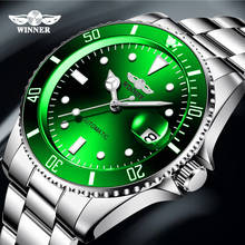 WINNER Top Brand Men‘s Fashion Luxury Watch Automatic Mechanical Stainless Steel Date Display Wrist Male Clock Relogio Masculino 2024 - buy cheap