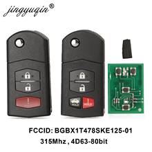 Jingyuqin For Mazda 3 5 6 MX-5 Miata CX-7 CX-9 BGBX1T478SKE125-01 4D63 Chip 3/4 Button Flip Folding Remote Cover Case Fob 2024 - buy cheap