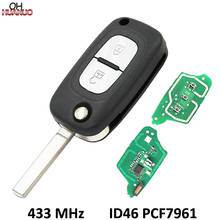 Складной дистанционный ключ 2 кнопки 433 МГц с ID46/PCF7961 чип для Clio Twingo Kango 2024 - купить недорого