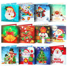 HUACAN Diamond Painting 5d Christmas Santa Claus Cards Diamond Embroidery Greeting Postcards Kids DIY Handmade Gift New Arrivals 2024 - buy cheap