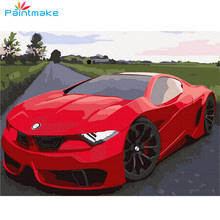 Paintmake Sports Car DIY paint by Numbers no frame Automobile Oil Painting on canvas For Home Room Decoration Wall Art Picture 2024 - buy cheap
