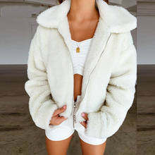 PADEGAO Teddy Coat Women Winter Faux Fur Coat Thick Plus Size Fluffy Pockets Plush Jacket Autumn Overcoat Outerwear PDG1764 2024 - buy cheap
