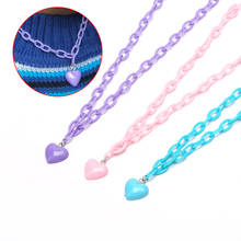 Hiphop Harajuku Heart Pendant Acrylic Necklace Macarons Chokers Gifts For Women Collier Femme Accesories Personality Party Jewel 2024 - buy cheap