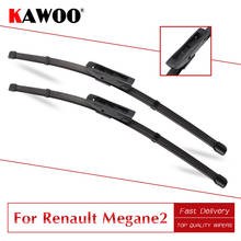 Kawoo 2 pces lâmina de limpador do carro 24 "+ 18" para renault megane2, (2006-2009) borracha macia do automóvel windcreen limpadores lâminas acessórios do carro 2024 - compre barato