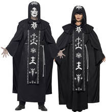 Disfraz de mago Horror Grim Reaper para hombre y mujer, capa de monje, vestido de bruja, sacerdote, esqueleto, Zombie, Halloween, Purim, fiesta, Fantasía 2024 - compra barato