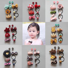 5Pcs/Set Cartoon Baby Hair Clips Elastic Rope Rubber Set Baby Girls Glitter Animal Crown Baby Headband Newborn Hair Accessories 2024 - buy cheap