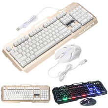 Para computador portátil ps4 1pc rgb led luminoso com fio jogo teclado e mouse conjunto 104 teclas backlight teclado 2400dpi combos ratos pohiks 2024 - compre barato