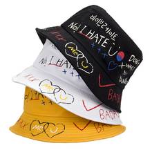 Unisex Harajuku Bucket Hat Graffiti Letter Women Men Fishing Fisherman Hat Summer Outdoor Panama Hip Hop Cap 2024 - buy cheap