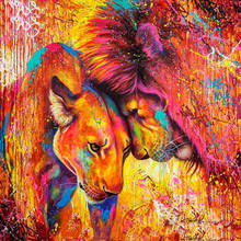 Flaming Couple Lion Animal 50x65 DIY Digital Painting By Numbers Modern Wall Art Canvas Painting Unique Gift Home Decor 40x50cm 2024 - buy cheap