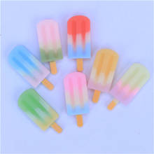 Julie Wang 10PCS Resin Popsicle Charms No Nails Mixed Colors Ice Cream Artificial Food Pendants Jewelry Making Accessory Decor 2024 - buy cheap
