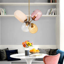 Скандинавские подвесные светильники постмодерн красочные стеклянные подвесные лампы для гостиной спальни столовой домашний декор E27 Led Hanglamp 2024 - купить недорого