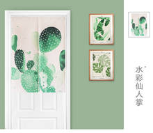 Cortina de algodón de estilo japonés, decoración artística para puerta de cactus, colgante para dormitorio, sala de estar, cocina, hogar, bar, casa de café 2024 - compra barato