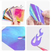 16pcs/lot Holographic Fire Nail Art Stickers Thin Laser Leaf Flames DIY Nail Art Foil Transfer Sticker Decal Decorations Set 2024 - buy cheap