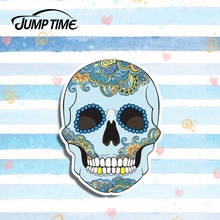 Jump Time 13cm x 11cm Funny Blue Sugar Skull Graphics Car Stickers Auto Laptop Bumper Windows Decals Vinyl Car Wrap 2024 - buy cheap