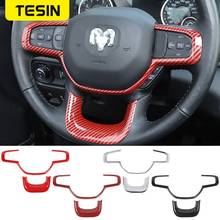 TESIN-pegatinas decorativas para el marco del volante del coche, accesorios interiores para Dodge RAM 2018, 2019, 2020, 2021 2024 - compra barato