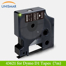 Unismar-Cinta adhesiva de 6mm para impresora Dymo, cinta adhesiva de alta calidad, color blanco y negro, Compatible con máquina de etiquetas Dymo, 43621 2024 - compra barato