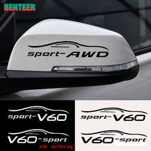 2 uds pegatinas de espejo retrovisor de coche para Volvo S60 XC90 V40 V50 V60 S90 V90 XC60 XC40 AWD T6 Accesorios 2024 - compra barato