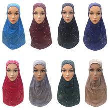 Рамадан хиджаб для мусульманок исламский шарф Amira головной платок арабский головной убор исламский тюрбан головная повязка с бисером шапочка для молитвы выпадение волос 2024 - купить недорого