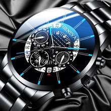 Geneva relogio masculino часы, мужские модные спортивные часы из нержавеющей стали ремешок кварцевые часы Бизнес наручные часы reloj hombre Fashion @ F 2024 - купить недорого