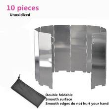 10 Plates Wind Shield Stove Wind Screen On For Outdoor Camping Cooking Gas Stove Wind Shield Screen Foldable Aluminum Alloy 2024 - buy cheap