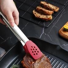 1PC Silicone Steak Clip Stainless Steel Barbecue Clips Anti-scald Food Tong Kitchen Cooking Tools 2024 - buy cheap