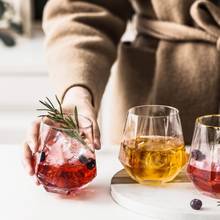 Hexagonal Diamond Whisky Wine Glass Cup 300 Ml Transparent Juice Coffee Glasses Creative Tea Mugs with Gold Rim 2024 - buy cheap