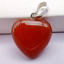 Natural Red Carnelian Stone GEM Heart Pendant Lucky Jewelry S3025 2024 - buy cheap