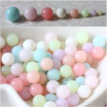 Atacado bolas de doces de cores mistas acrílicas redondas espaçador contas soltas diy 6.8.10.12.14mm acessórios de joias artesanais diy 2024 - compre barato