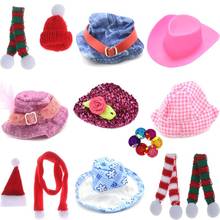 New lovely Doll Mini hat Dollhouse Christmas Hat+Scarf Doll Hat Headwear Accessories Dollhouse Miniature Year Gift for Kids Girl 2024 - buy cheap