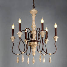 Rustic iron chandelier 6 candle lights classic american chandelier beautiful hanging lights in shopping mall stair dining room 2024 - buy cheap