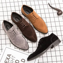 Мужская обувь коллекции весна-осень 2019 года, классические брендовые удобные модные простые замшевые шлепанцы на шнуровке больших размеров 48, замшевая обувь 2024 - купить недорого
