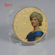 5PCs/lot Princess Diana Commemorative Coin Gold Plated Coins Crafts Collection Gift Souvenir 2024 - buy cheap