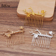 BoYuTe Wholesale (5 Pieces/Lot) 62*29MM Alloy Flower Branch 12 Teeth Wire Hair Comb Diy Hand Made Women Hair Jewelry Accessories 2024 - buy cheap